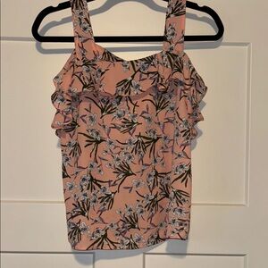 Floral Ruffle Strap Top